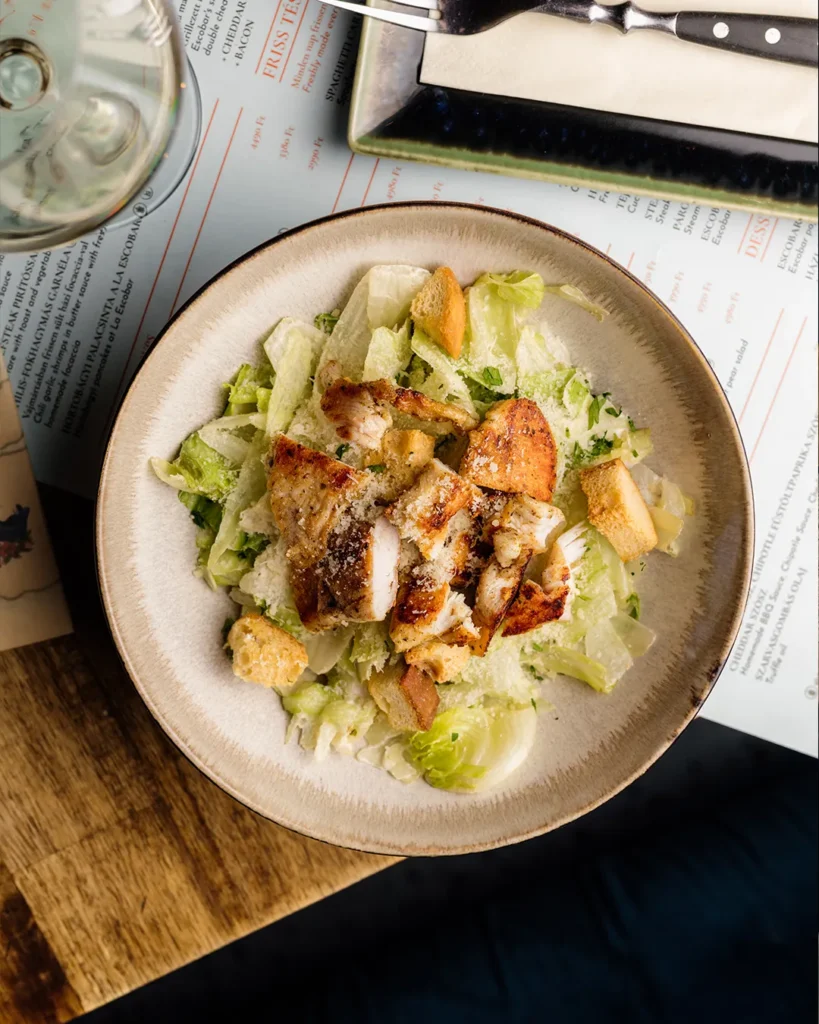 sh salad bowl close-up on a table, bright and clean food styling